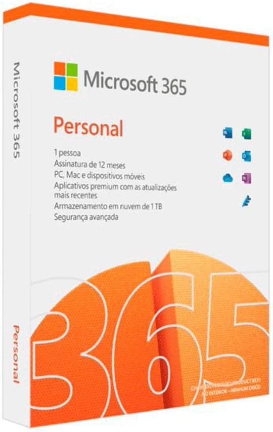 Microsoft OFFICE 365 PERSONAL 100% Original - 1 Ano de Assinatura (Box Física)