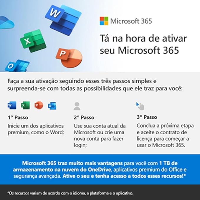 Microsoft OFFICE 365 PERSONAL 100% Original - 1 Ano de Assinatura (Box Física)